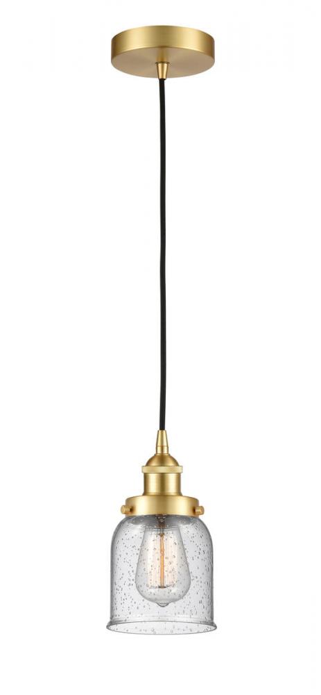 Bell - 1 Light - 5 inch - Satin Gold - Cord hung - Mini Pendant