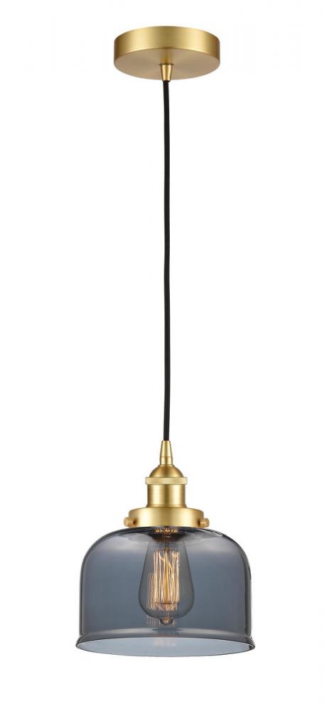 Bell - 1 Light - 8 inch - Satin Gold - Cord hung - Mini Pendant