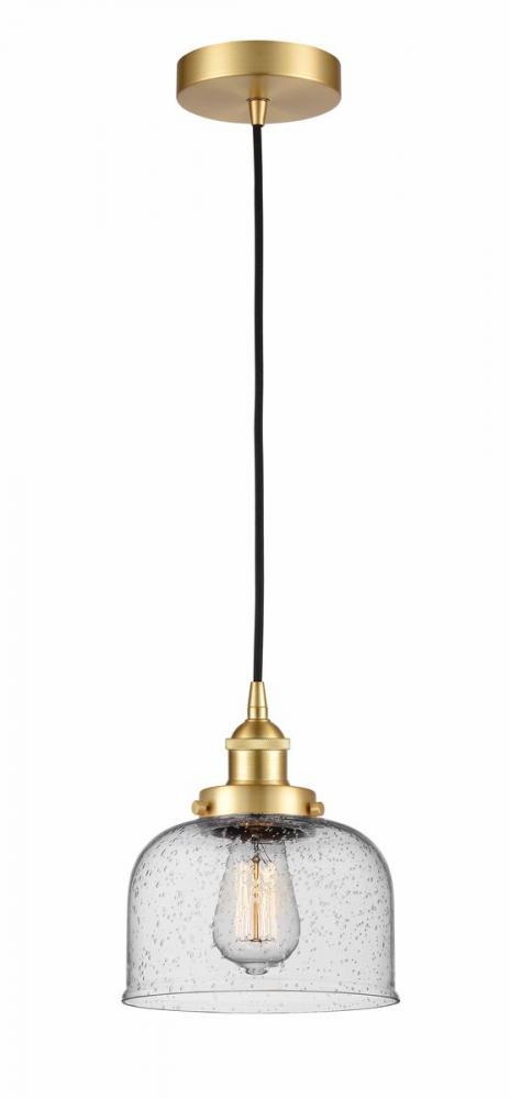 Bell - 1 Light - 8 inch - Satin Gold - Cord hung - Mini Pendant