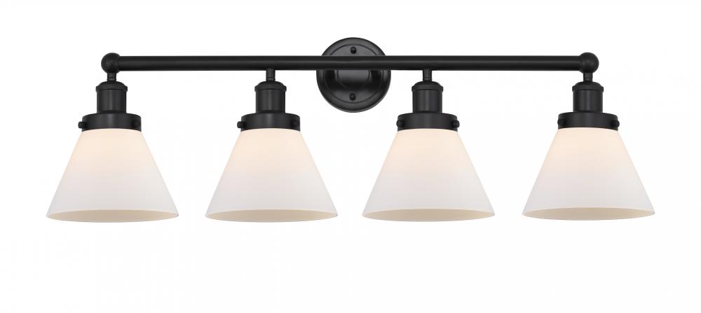 Cone - 4 Light - 35 inch - Matte Black - Bath Vanity Light