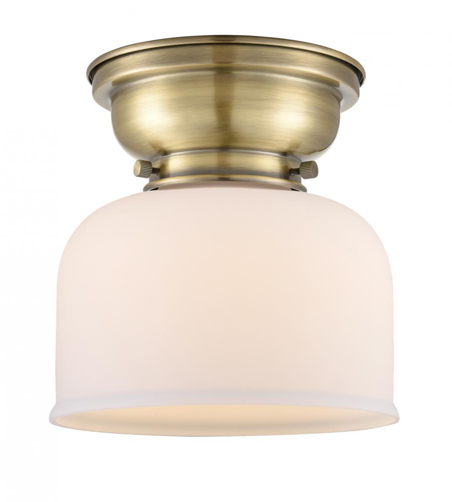 Bell - 1 Light - 8 inch - Antique Brass - Flush Mount