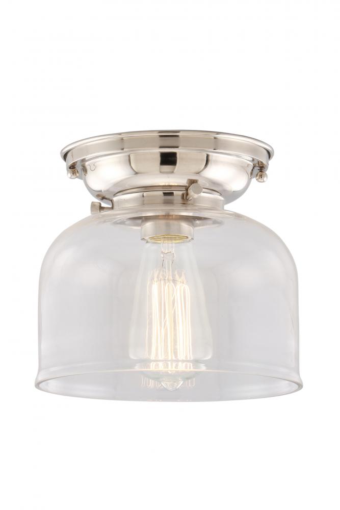 Bell - 1 Light - 8 inch - Polished Nickel - Flush Mount