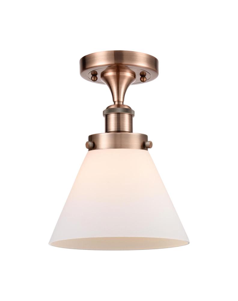 Cone - 1 Light - 8 inch - Antique Copper - Semi-Flush Mount