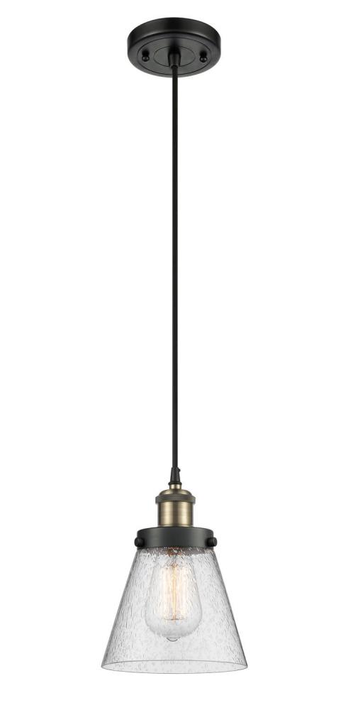 Cone - 1 Light - 6 inch - Black Antique Brass - Cord hung - Mini Pendant