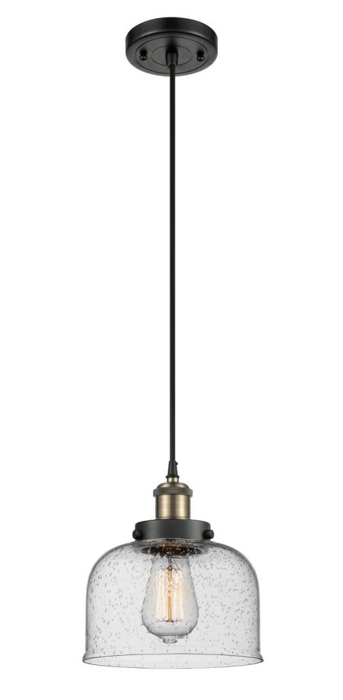 Bell - 1 Light - 8 inch - Black Antique Brass - Cord hung - Mini Pendant