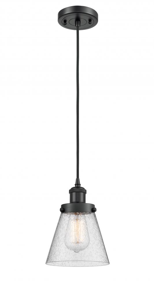 Cone - 1 Light - 6 inch - Matte Black - Cord hung - Mini Pendant