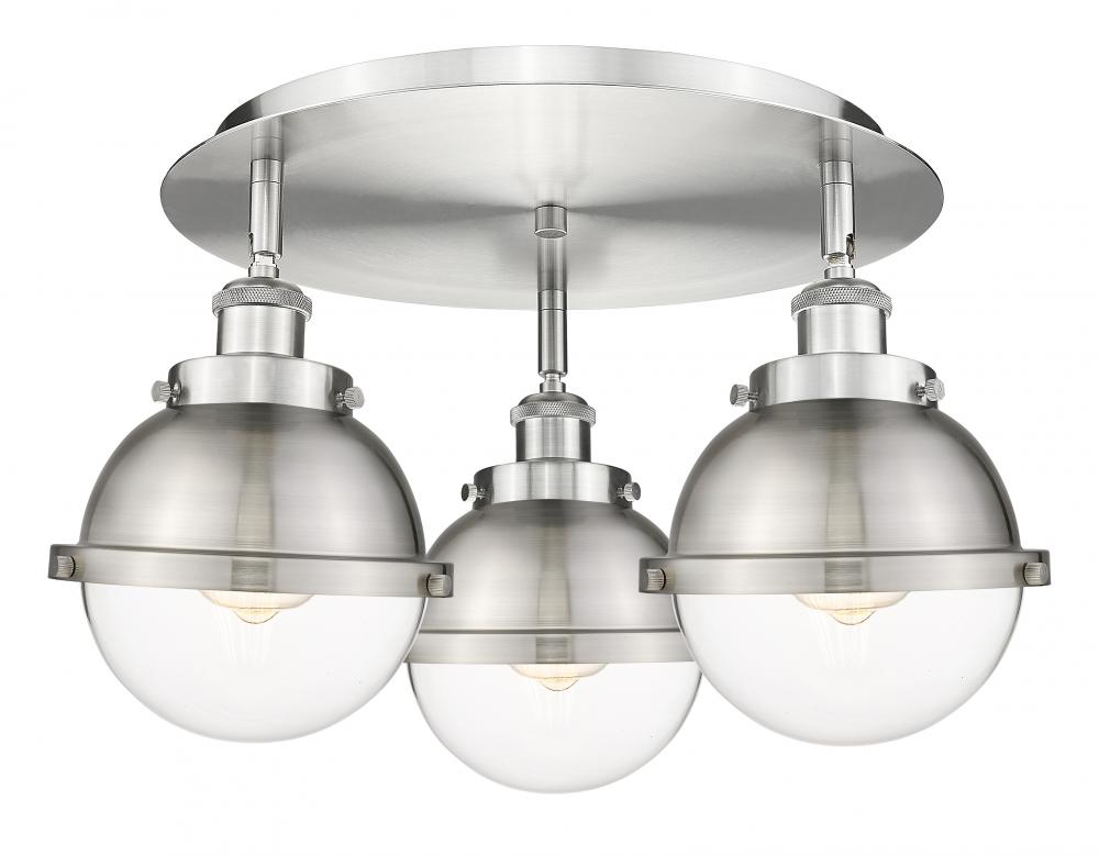 Ballston Urban - 3 Light - 19 inch - Satin Nickel - Flush Mount