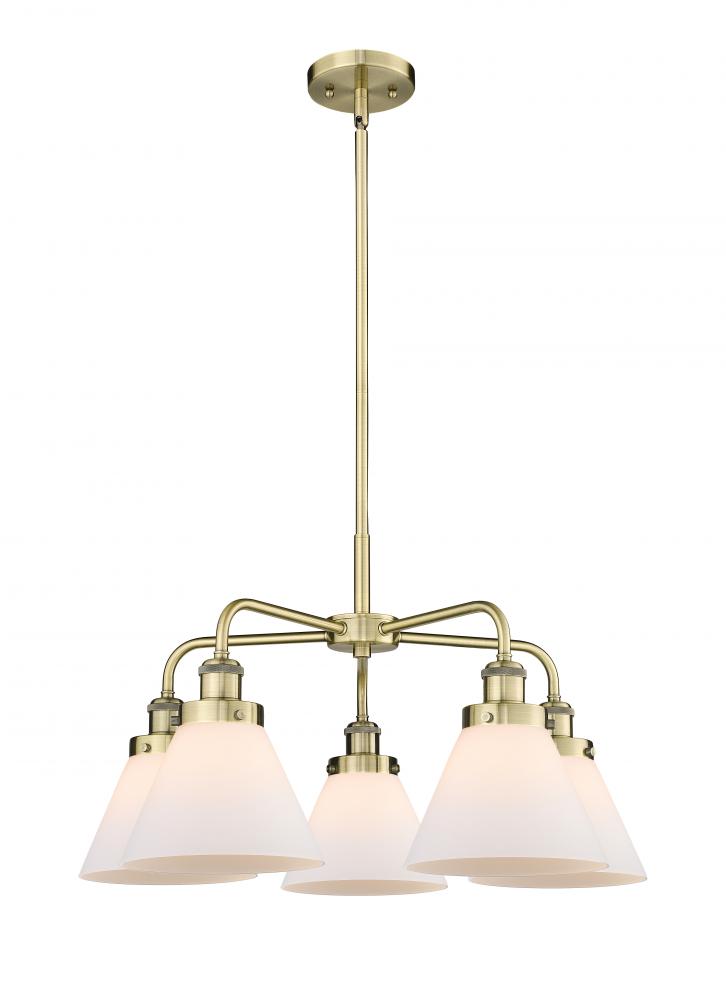 Cone - 5 Light - 26 inch - Antique Brass - Chandelier