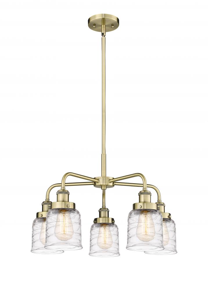 Bell - 5 Light - 24 inch - Antique Brass - Chandelier