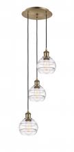 Innovations Lighting 113B-3P-AB-G556-6CL - Rochester - 3 Light - 12 inch - Antique Brass - Cord hung - Multi Pendant