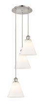 Innovations Lighting 113B-3P-PN-GBC-81 - Berkshire - 3 Light - 15 inch - Polished Nickel - Cord Hung - Multi Pendant