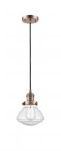 Innovations Lighting 201C-AC-G324-LED - Olean - 1 Light - 7 inch - Antique Copper - Cord hung - Mini Pendant