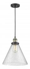 Innovations Lighting 201C-BAB-G44-L - Cone - 1 Light - 12 inch - Black Antique Brass - Cord hung - Mini Pendant