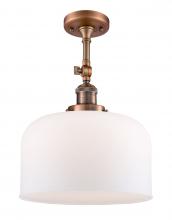 Innovations Lighting 201F-AC-G71-L - Bell - 1 Light - 12 inch - Antique Copper - Semi-Flush Mount