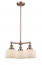 Innovations Lighting 207-AC-G71 - Bell - 3 Light - 22 inch - Antique Copper - Stem Hung - Chandelier