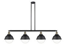 Innovations Lighting 214-BAB-HFS-82-BK - Hampden - 4 Light - 54 inch - Black Antique Brass - Stem Hung - Island Light