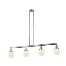 Innovations Lighting 214-SN-G201-6-LED - Beacon - 4 Light - 51 inch - Brushed Satin Nickel - Stem Hung - Island Light