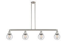 Innovations Lighting 214-SN-G204-6-LED - Beacon - 4 Light - 51 inch - Brushed Satin Nickel - Stem Hung - Island Light