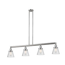 Innovations Lighting 214-SN-G64-LED - Cone - 4 Light - 51 inch - Brushed Satin Nickel - Stem Hung - Island Light