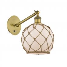 Innovations Lighting 317-1W-BB-G121-8RB - Farmhouse Rope - 1 Light - 8 inch - Brushed Brass - Sconce