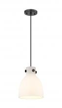 Innovations Lighting 410-1PS-BK-G412-8WH - Newton Bell - 1 Light - 8 inch - Matte Black - Cord hung - Pendant