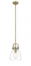 Innovations Lighting 410-1SS-BB-G412-8CL - Newton Bell - 1 Light - 8 inch - Brushed Brass - Mini Pendant