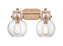 Innovations Lighting 411-2W-BB-G410-7CL - Newton Sphere - 2 Light - 17 inch - Brushed Brass - Bath Vanity Light