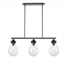 Innovations Lighting 414-3I-BK-8CL - Genesis - 3 Light - 39 inch - Matte Black - Cord hung - Island Light