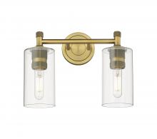 Innovations Lighting 434-2W-BB-G434-7CL - Crown Point - 2 Light - 14 inch - Brushed Brass - Bath Vanity Light