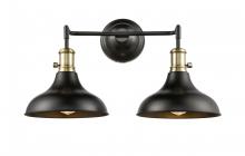 Innovations Lighting 443SW-2W-BAB-M15BK - Metro - 2 Light - 23 inch - Black Antique Brass - Bath Vanity Light