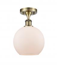 Innovations Lighting 516-1C-AB-G121-8 - Athens - 1 Light - 8 inch - Antique Brass - Semi-Flush Mount