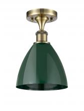 Innovations Lighting 516-1C-AB-MBD-75-GR - Plymouth - 1 Light - 8 inch - Antique Brass - Semi-Flush Mount