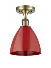 Innovations Lighting 516-1C-AB-MBD-75-RD - Plymouth - 1 Light - 8 inch - Antique Brass - Semi-Flush Mount