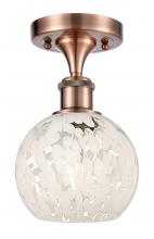 Innovations Lighting 516-1C-AC-G1216-6WM - White Mouchette - 1 Light - 6 inch - Antique Copper - Semi-Flush Mount