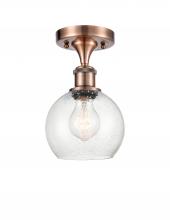 Innovations Lighting 516-1C-AC-G124-6 - Athens - 1 Light - 6 inch - Antique Copper - Semi-Flush Mount