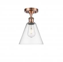 Innovations Lighting 516-1C-AC-GBC-82 - Berkshire - 1 Light - 8 inch - Antique Copper - Semi-Flush Mount