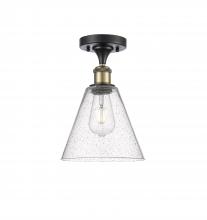 Innovations Lighting 516-1C-BAB-GBC-84-LED - Berkshire - 1 Light - 8 inch - Black Antique Brass - Semi-Flush Mount