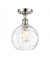 Innovations Lighting 516-1C-PN-G1215-8 - Athens Water Glass - 1 Light - 8 inch - Polished Nickel - Semi-Flush Mount