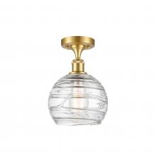 Innovations Lighting 516-1C-SG-G1213-8 - Athens Deco Swirl - 1 Light - 8 inch - Satin Gold - Semi-Flush Mount