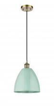 Innovations Lighting 516-1P-AB-MBD-9-SF - Plymouth - 1 Light - 9 inch - Antique Brass - Cord hung - Mini Pendant