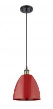 Innovations Lighting 516-1P-BAB-MBD-9-RD - Plymouth - 1 Light - 9 inch - Black Antique Brass - Cord hung - Mini Pendant