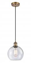 Innovations Lighting 516-1P-BB-G124 - Athens - 1 Light - 8 inch - Brushed Brass - Cord hung - Mini Pendant