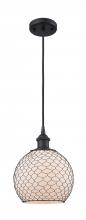 Innovations Lighting 516-1P-BK-G121-8CBK - Farmhouse Chicken Wire - 1 Light - 8 inch - Matte Black - Cord hung - Mini Pendant