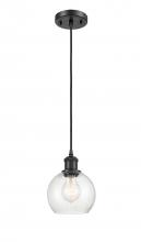 Innovations Lighting 516-1P-BK-G124-6 - Athens - 1 Light - 6 inch - Matte Black - Cord hung - Mini Pendant