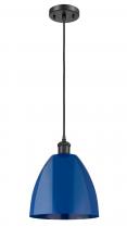 Innovations Lighting 516-1P-BK-MBD-9-BL - Plymouth - 1 Light - 9 inch - Matte Black - Cord hung - Mini Pendant