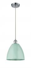 Innovations Lighting 516-1P-PC-MBD-9-SF - Plymouth - 1 Light - 9 inch - Polished Chrome - Cord hung - Mini Pendant