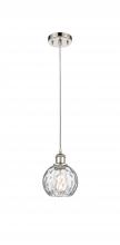 Innovations Lighting 516-1P-PN-G1215-6 - Athens Water Glass - 1 Light - 6 inch - Polished Nickel - Cord hung - Mini Pendant