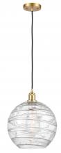 Innovations Lighting 516-1P-SG-G1213-12 - Athens Deco Swirl - 1 Light - 12 inch - Satin Gold - Cord hung - Mini Pendant