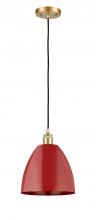 Innovations Lighting 516-1P-SG-MBD-9-RD - Plymouth - 1 Light - 9 inch - Satin Gold - Cord hung - Mini Pendant