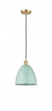 Innovations Lighting 516-1P-SG-MBD-9-SF - Plymouth - 1 Light - 9 inch - Satin Gold - Cord hung - Mini Pendant